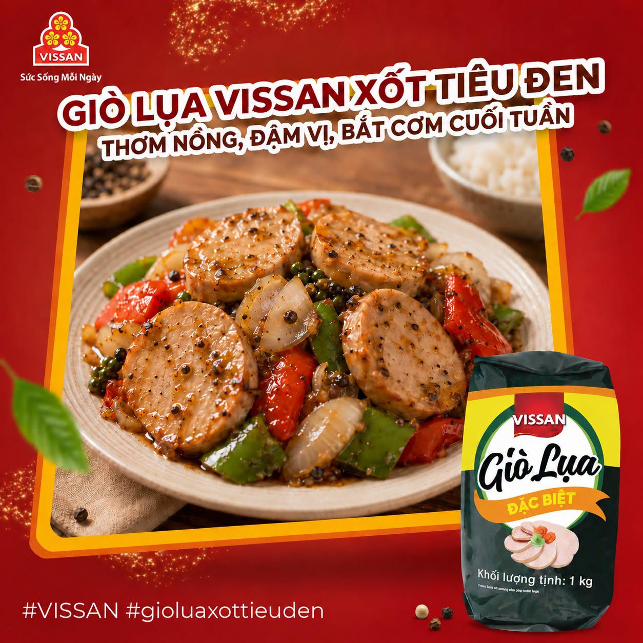 GIÒ LỤA VISSAN SỐT TIÊU ĐEN