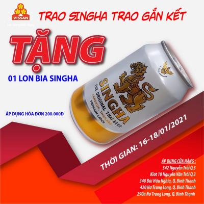 BÙNG NỔ GẮN KẾT CÙNG VISSAN & SINGHA  - NHÃN HÀNG BIA ĐƯỢC ƯA CHUỘNG TẠI THÁI LAN ĐÃ CÓ MẶT TẠI HỆ THỐNG CỬA HÀNG VISSAN