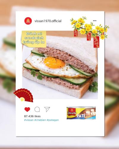 BÁNH MÌ SANDWICH TRỨNG ỐP LA – PATE GAN VISSAN