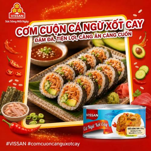CƠM CUỘN CÁ NGỪ XỐT CAY